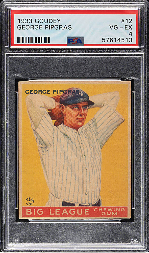 1933 R319 Goudey #12 George Pipgras PSA VG-EX 4