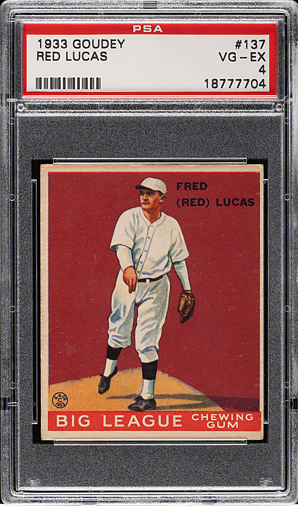 1933 R319 Goudey #137 Red Lucas PSA VG-EX 4