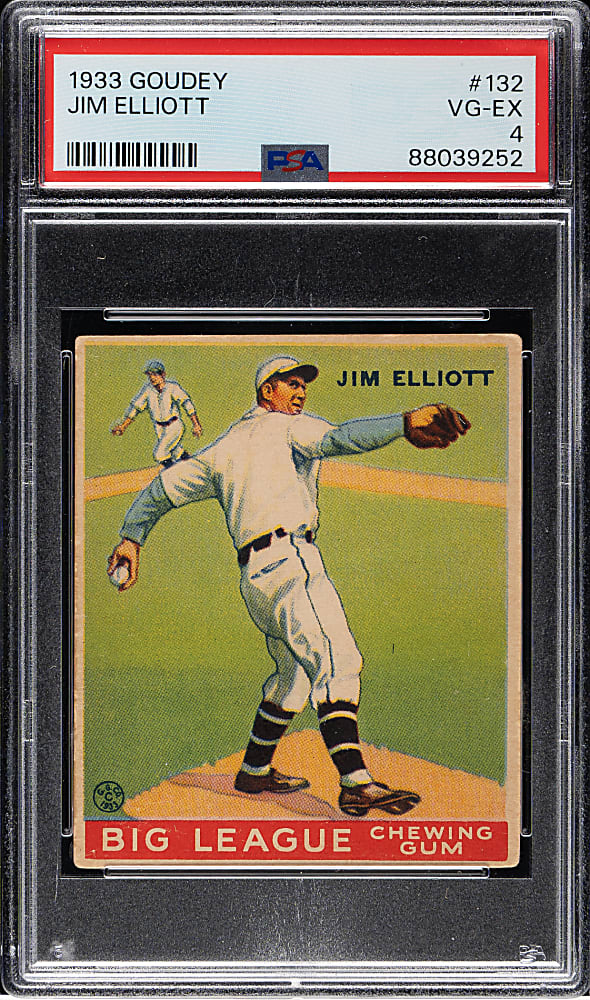 1933 R319 Goudey #132 Jim Elliott PSA VG-EX 4