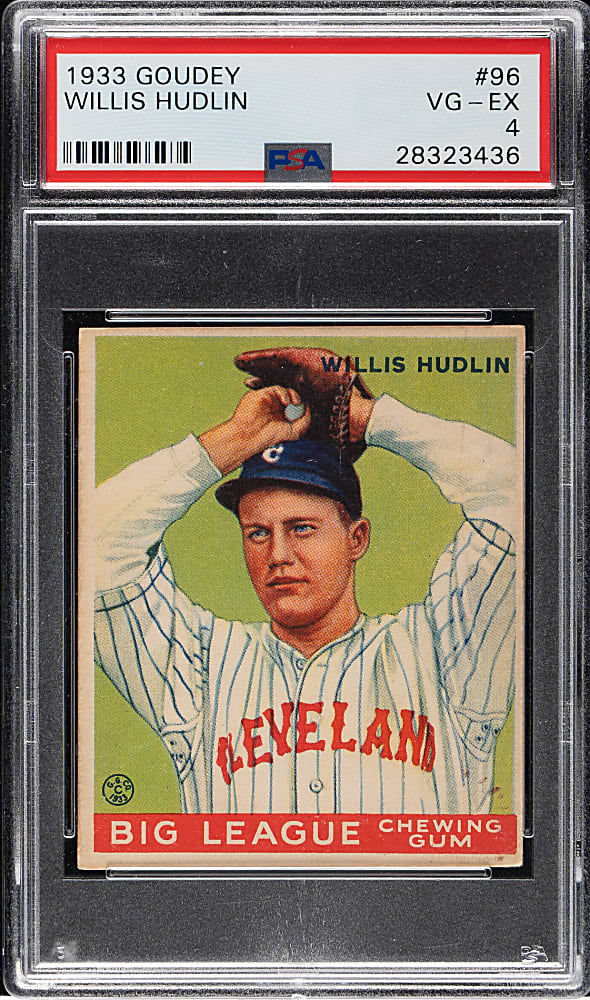 1933 R319 Goudey #96 Willis Hudlin PSA VG-EX 4