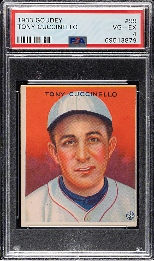 1933 R319 Goudey #99 Tony Cuccinello PSA VG-EX 4