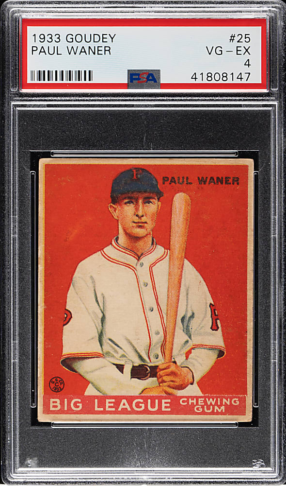 1933 R319 Goudey #25 Paul Waner PSA VG-EX 4