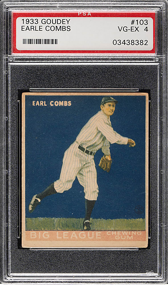 1933 R319 Goudey #103 Earle Combs PSA VG-EX 4