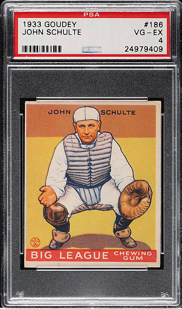 1933 R319 Goudey #186 John Schulte PSA VG-EX 4