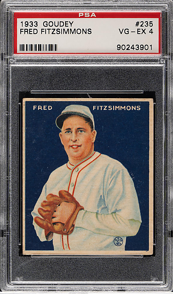 1933 R319 Goudey #235 Fred Fitzsimmons PSA VG-EX 4