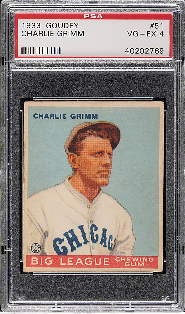 1933 R319 Goudey #51 Charlie Grimm PSA VG-EX 4
