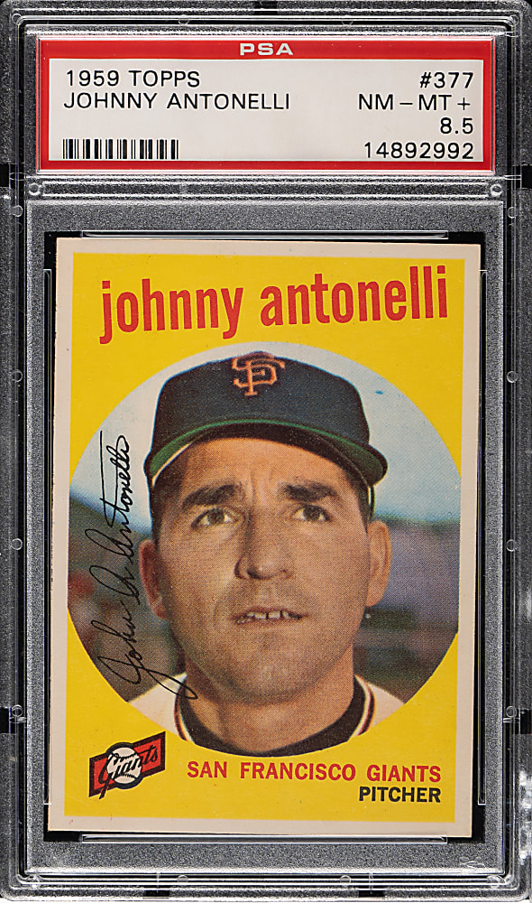 1959 Topps #377 Johnny Antonelli PSA NM-MT+ 8.5