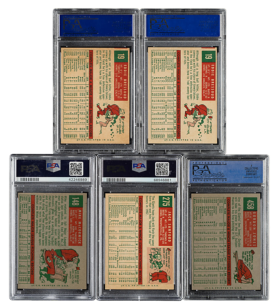 1959 Topps PSA-Graded Collection (5)