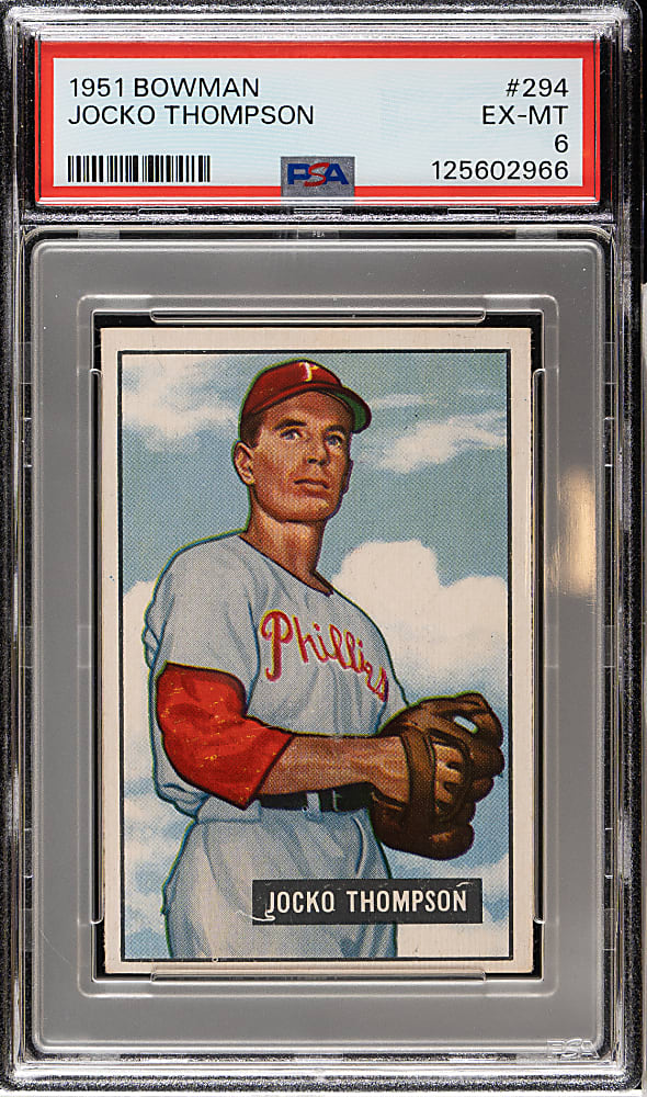 1951 Bowman #294 Jocko Thompson PSA EX-MT 6