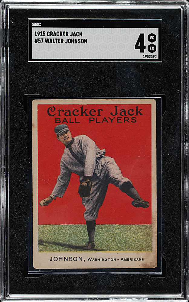 1915 E145 Cracker Jack #57 Walter Johnson SGC VG/EX 4