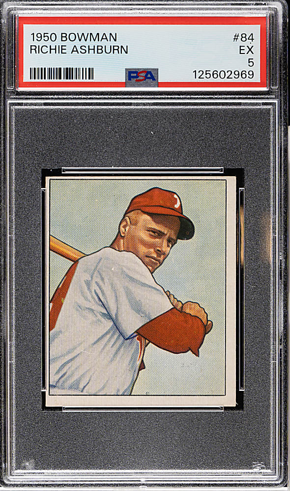 1950 Bowman #84 Richie Ashburn PSA EX 5