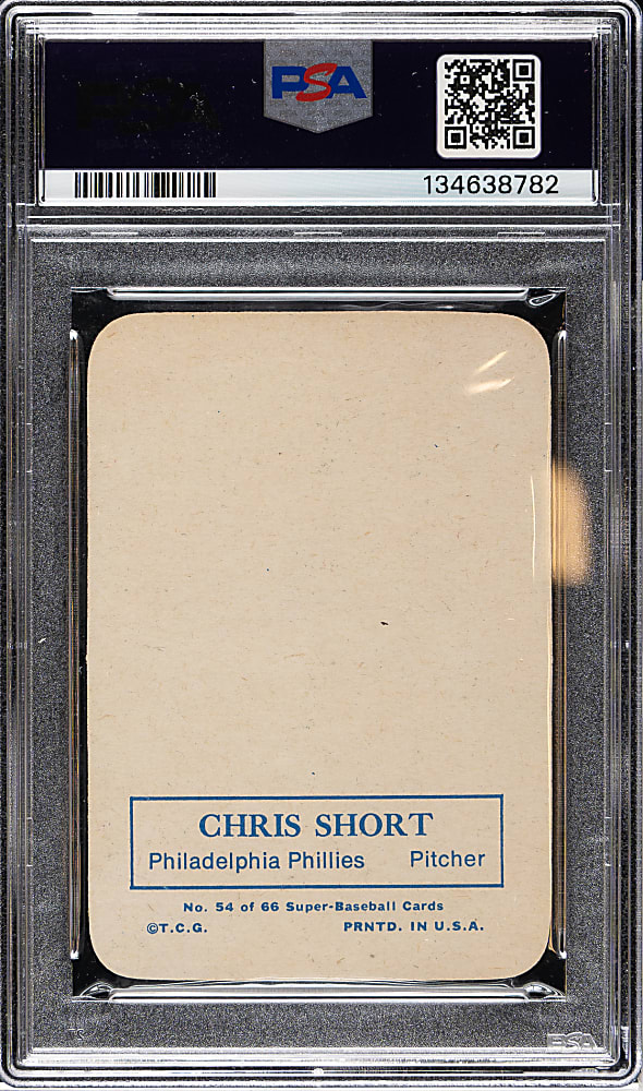 1969 Topps Super #54 Chris Short PSA NM-MT 8