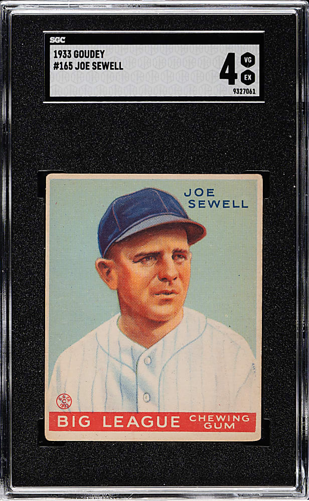 1933 R319 Goudey #165 Joe Sewell SGC VG/EX 4