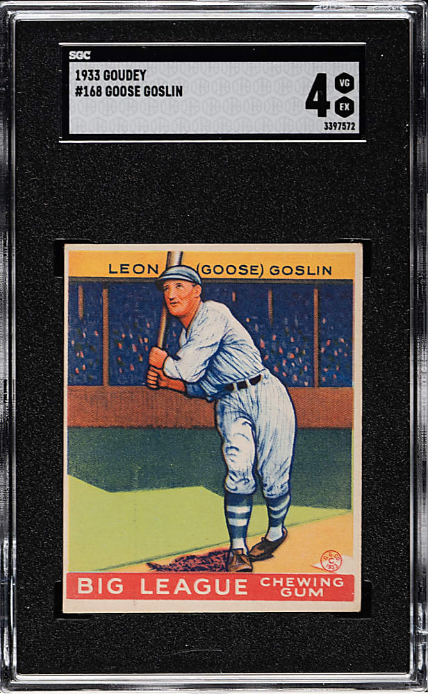 1933 R319 Goudey #168 Goose Goslin SGC VG/EX 4