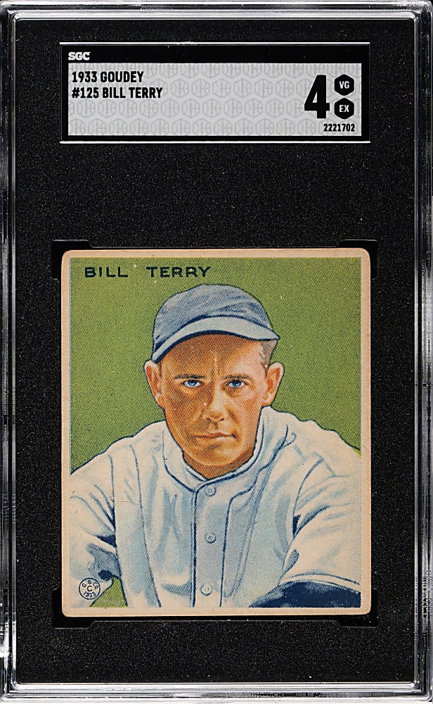 1933 R319 Goudey #125 Bill Terry SGC VG/EX 4