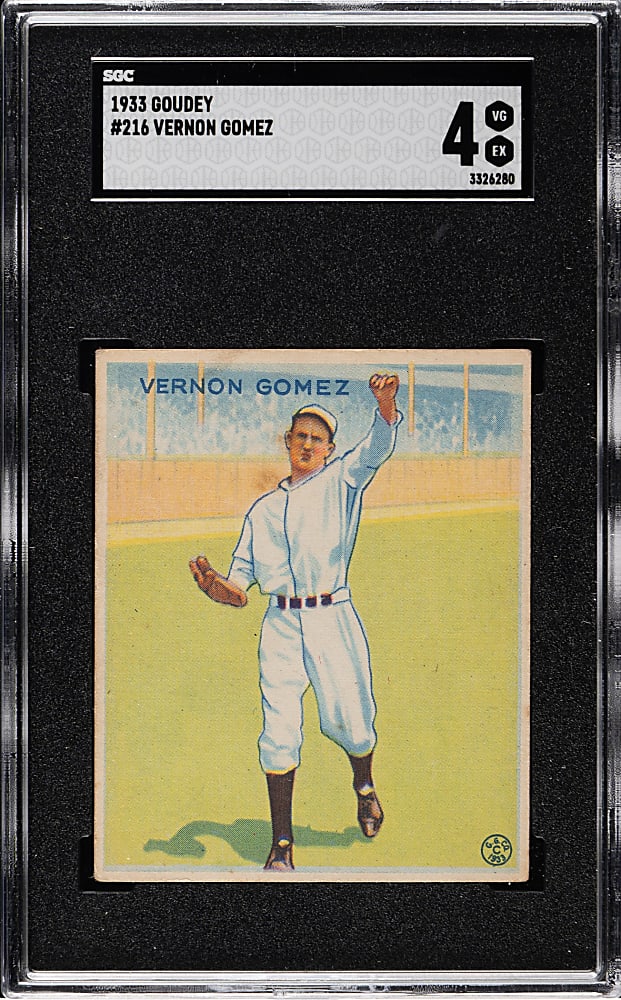 1933 R319 Goudey #216 Vernon Gomez SGC VG/EX 4