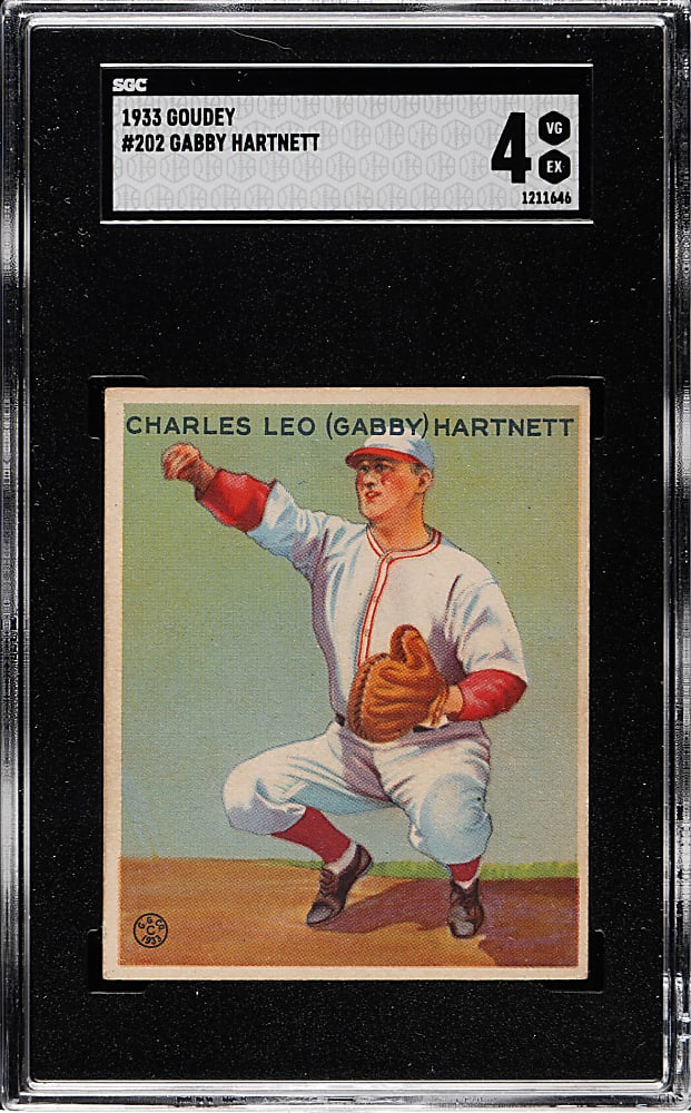 1933 R319 Goudey #202 Gabby Hartnett SGC VG/EX 4