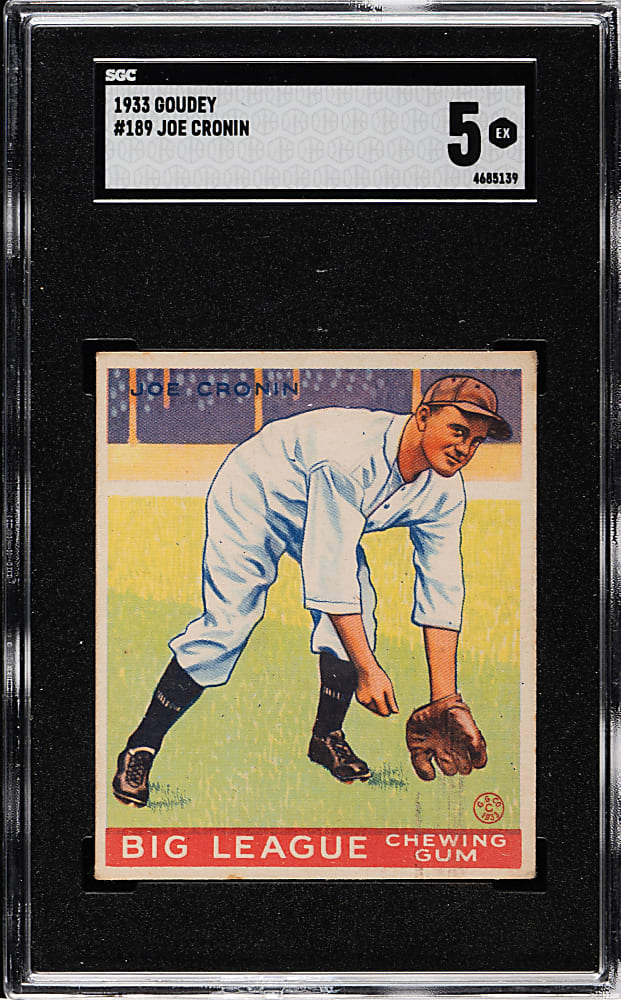 1933 R319 Goudey #189 Joe Cronin SGC EX 5
