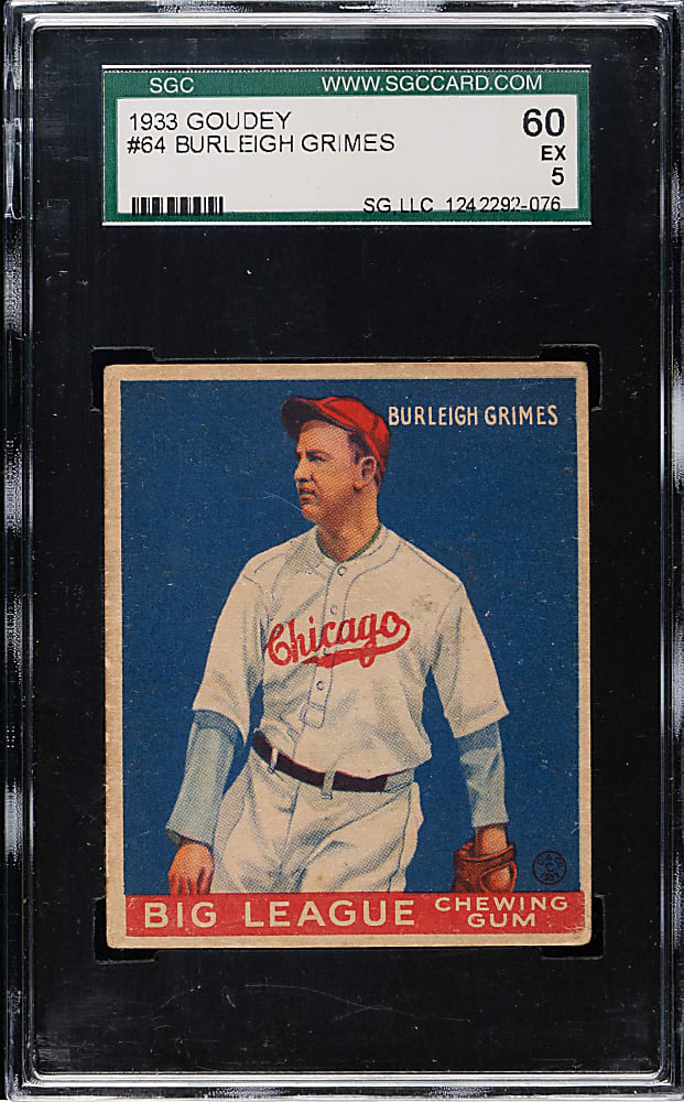 1933 R319 Goudey #64 Burleigh Grimes SGC EX 60