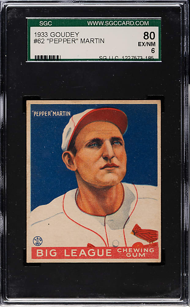 1933 R319 Goudey #62 Pepper Martin SGC EX/NM 80