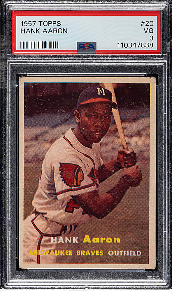 1957 Topps #20 Hank Aaron PSA VG 3
