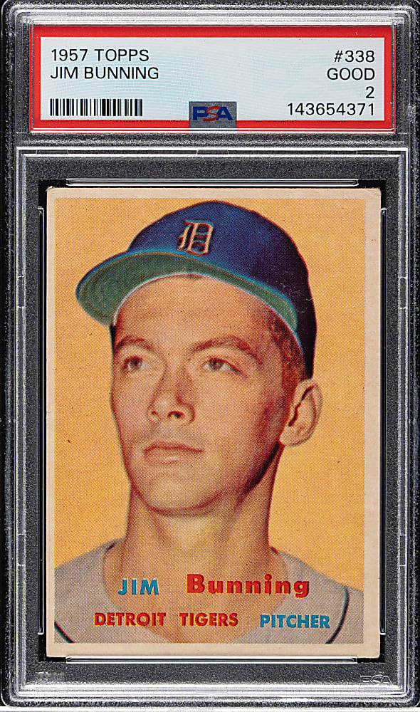 1957 Topps #338 Jim Bunning Rookie PSA GOOD 2