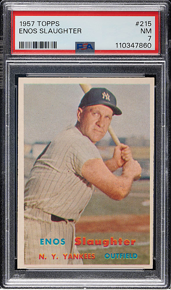 1957 Topps #215 Enos Slaughter PSA NM 7