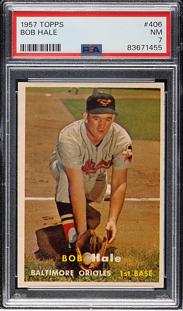 1957 Topps #406 Bob Hale PSA NM 7