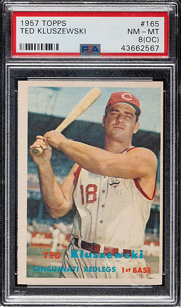 1957 Topps #165 Ted Kluszewski PSA NM-MT 8 (OC)