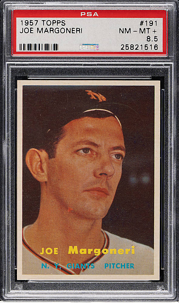 1957 Topps #191 Joe Margoneri PSA NM-MT+ 8.5