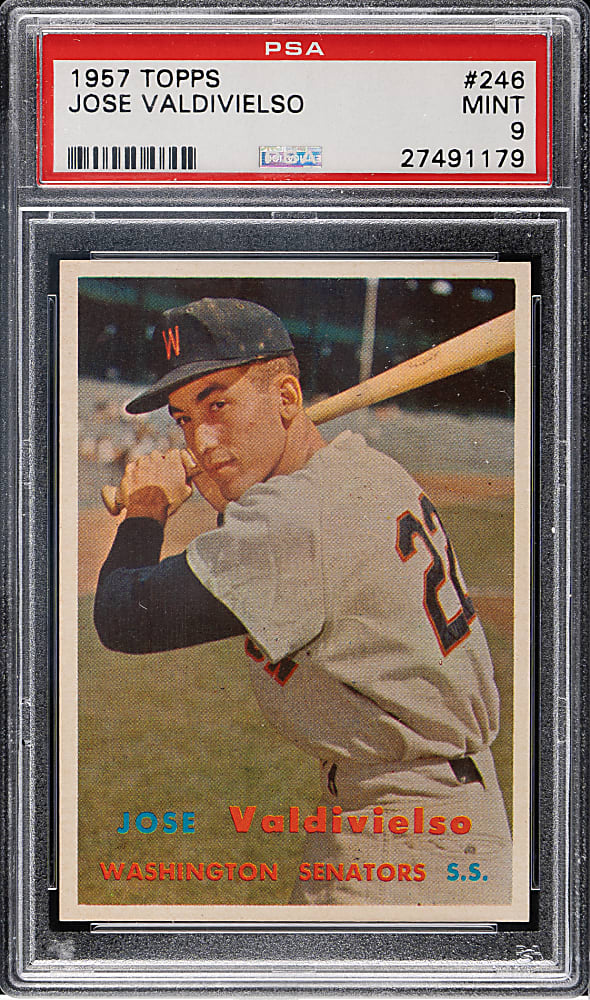 1957 Topps #246 Jose Valdivielso PSA MINT 9