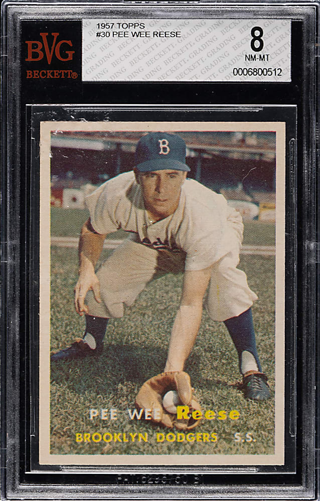 1957 Topps #30 Pee Wee Reese BVG NM-MT 8