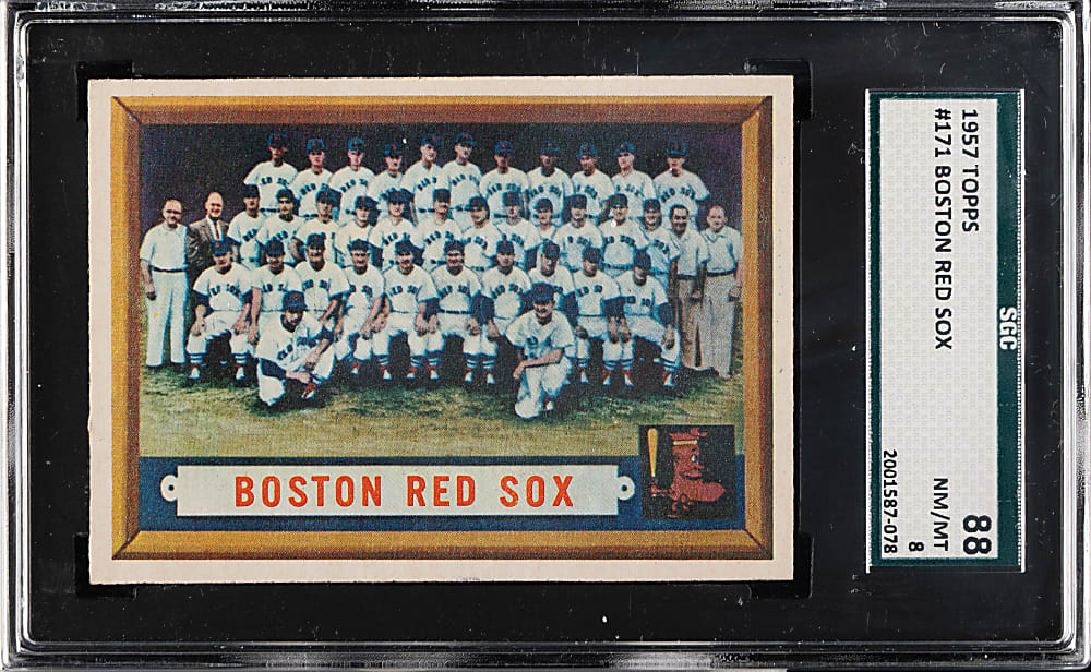 1957 Topps #171 Boston Red Sox Team SGC NM/MT 88