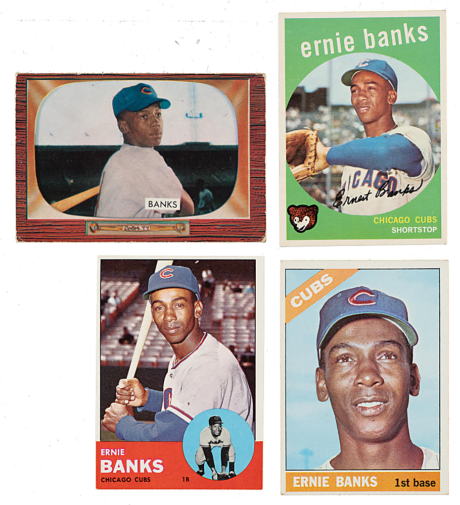 1955 to 1971 Bowman and Topps Ernie Banks Collection (13)