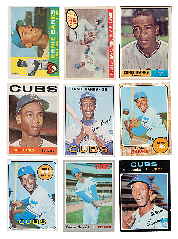 1955 to 1971 Bowman and Topps Ernie Banks Collection (13)