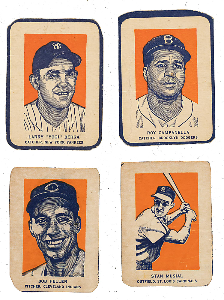 1952 Wheaties Hall of Fame Collection (4): Berra, Campanella, Feller, and Musial