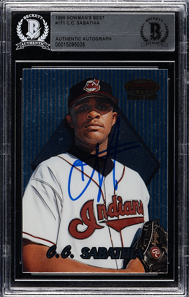 Signed 1999 Bowman's Best #171 C.C. Sabathia Rookie - Beckett