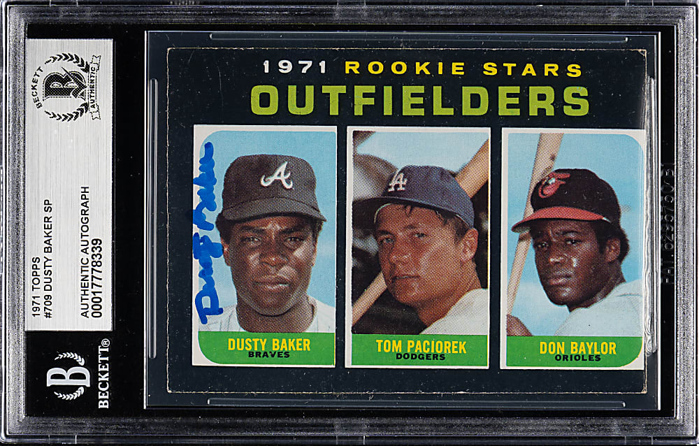 Signed 1971 Topps #709 Dusty Baker Rookie - Beckett