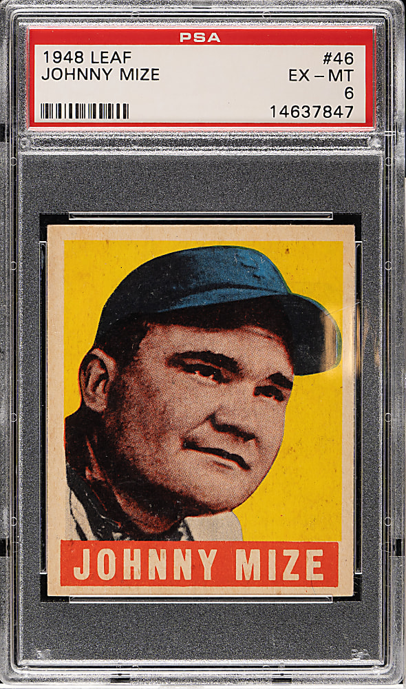 1948-1949 Leaf #46 Johnny Mize PSA EX-MT 6
