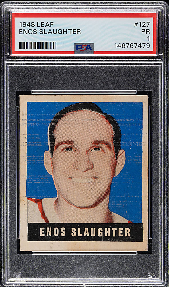 1948-1949 Leaf #127 Enos Slaughter Short Print PSA POOR 1