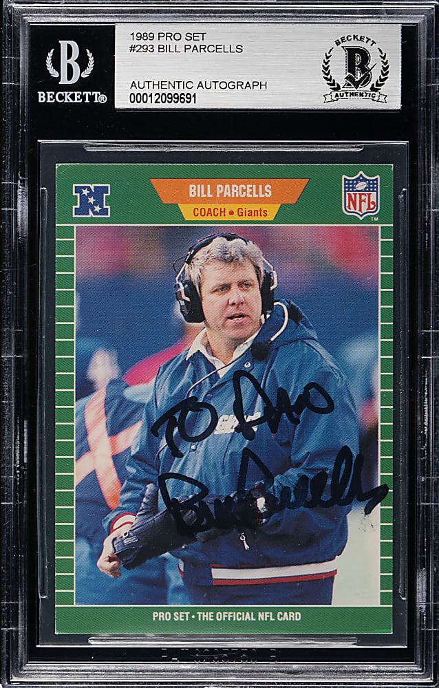 Signed 1989 Pro Set Football #293 Bill Parcells - Beckett
