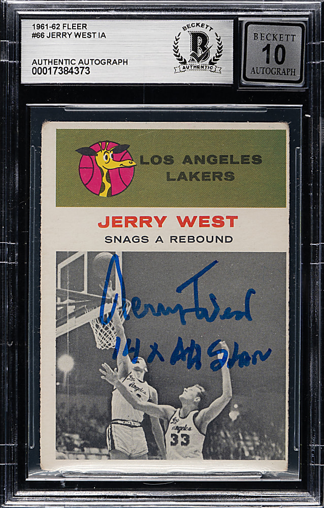1961-1962 Fleer Basketball #66 Jerry West In Action Beckett GEM MINT 10