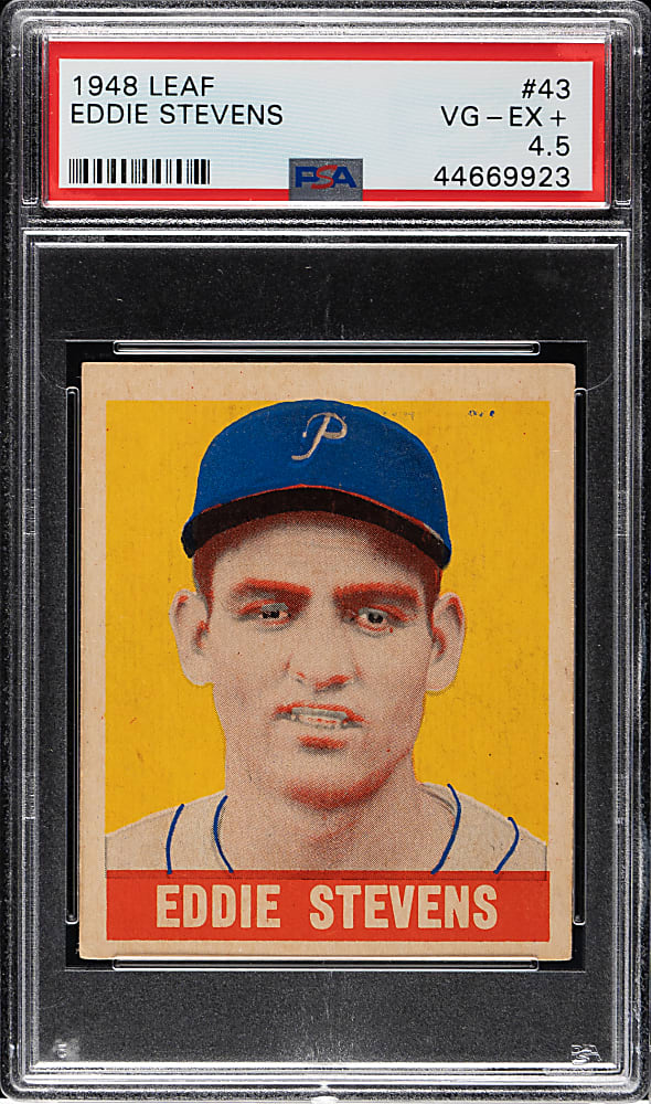 1948-1949 Leaf #43 Eddie Stevens Short Print PSA VG-EX+ 4.5
