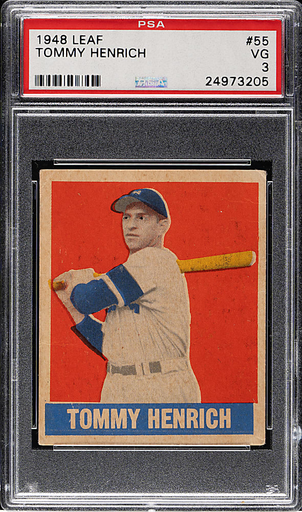 1948-1949 Leaf #55 Tommy Henrich Short Print PSA VG 3