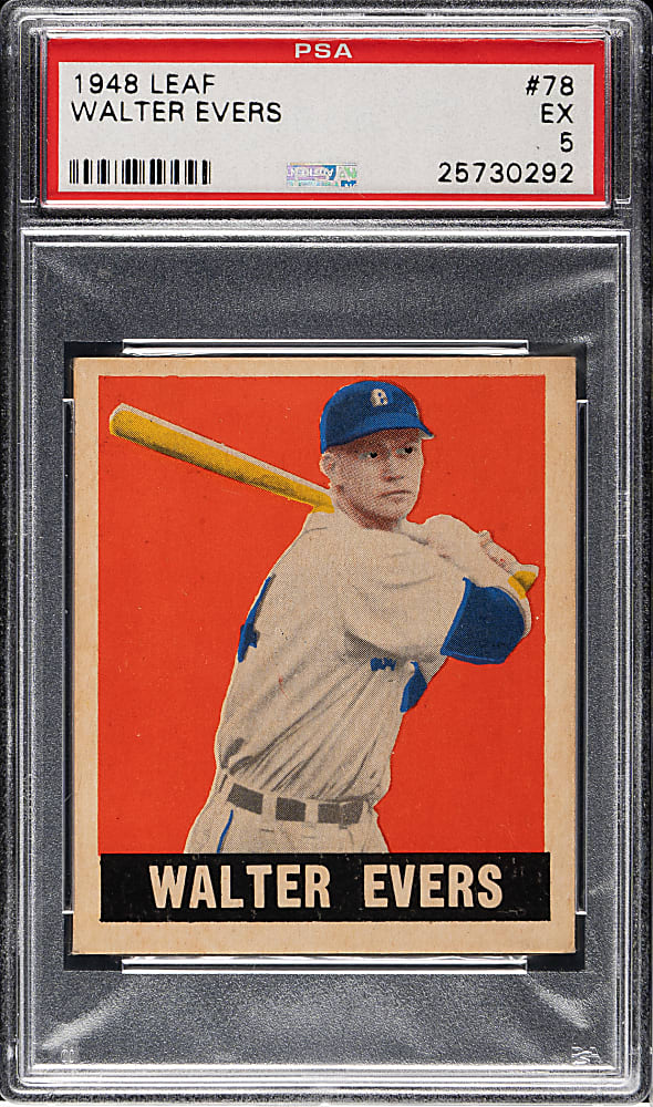 1948-1949 Leaf #78 Walter Evers Short Print PSA EX 5