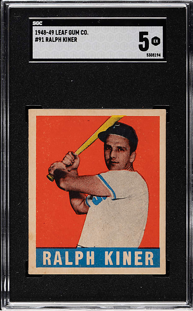 1948-1949 Leaf #91 Ralph Kiner Rookie SGC EX 5