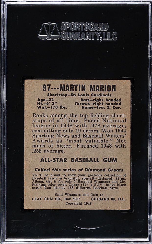 1948-1949 Leaf #97 Martin Marion SGC VG/EX 50