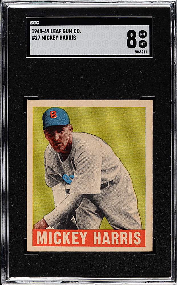 1948-1949 Leaf #27 Mickey Harris SGC NM/MT 8