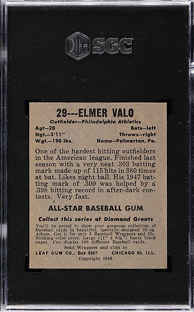 1948-1949 Leaf #29 Elmer Valo SGC NM/MT 8