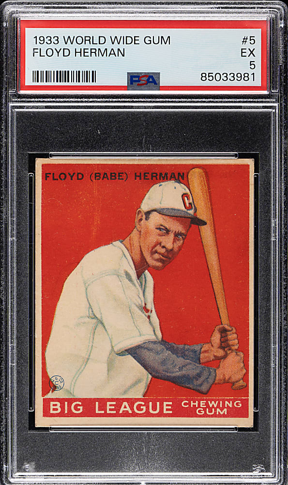 1933 V353 World Wide Gum Canadian Goudey #5 Babe Herman PSA EX 5
